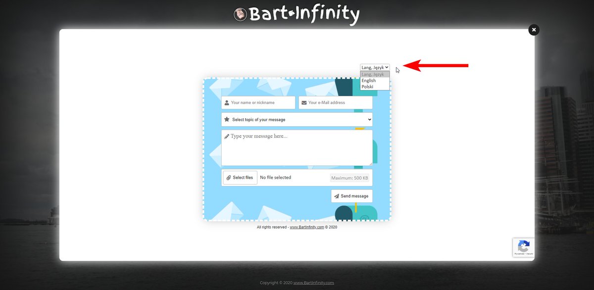 TechnicianNemo's tweet image. Also today I&apos;ve modified the #language-section of my brand #contact_form now it is drop down list (it even remember user choice!) I hope it will be quickly visible for non-English users. Previously it was only two option choice English vs Polish. 
#php #html #frontend #backend