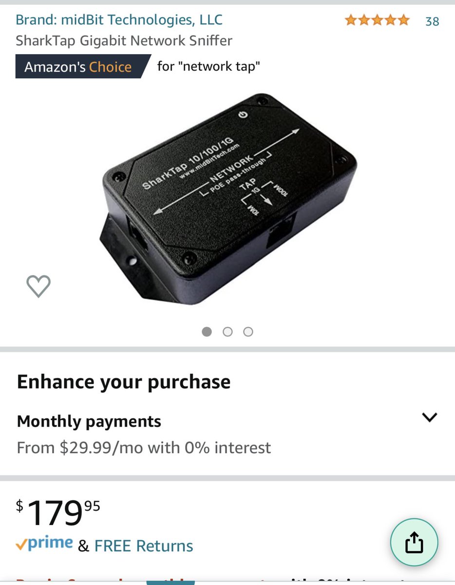 jamesmuldrow7C0's tweet image. Just ordered new additions for the home lab setup. Can’t wait until they arrive! #networksecurtymonitoring #networktap #CyberSecurity #CyberMonday #intel #BlackFriday2020 #huntallthethings