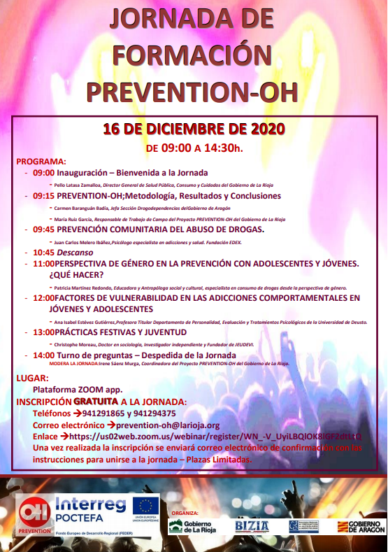 salud_aragon's tweet photo. Jornada formativa online proyecto @OhPrevention 

▶️Hablaremos de adicciones desde la prevención comunitaria, en ocio, con perspectiva de género...
🌐https://t.co/n1HYoYdXOL
¡ya puedes inscribirte! 📝 https://t.co/4TlPBoObCW