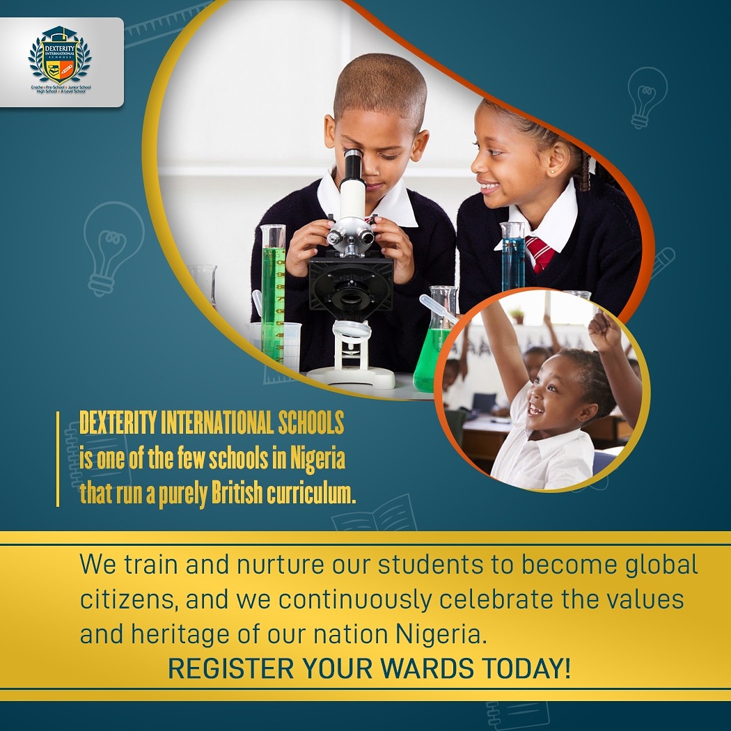 dexterityschool's tweet photo. WHO WE ARE
Dexterity International School is one of the few British international schools in Nigeria that strictly run a British curriculum.
We train and nurture our students to become global citizens, and we continuously celebrate the values and heritage of our nation Nigeria. https://t.co/WKDb3eH28K