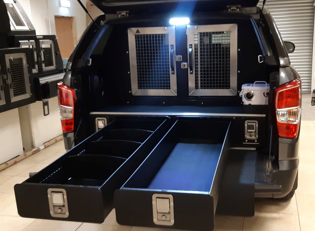 CABboxes's tweet photo. Ssangyong Musso with CAB 2 pickup system. CAB 2 double dog box, double drawer system with removable drawer divider system. Internal LED lights, LED work light, water container &amp; air con holder £2,535.00 inclusive of vat &amp; fitting. 01653 697096 info@cabtransitboxes.co.uk #cabboxes https://t.co/XNJ8StRW49