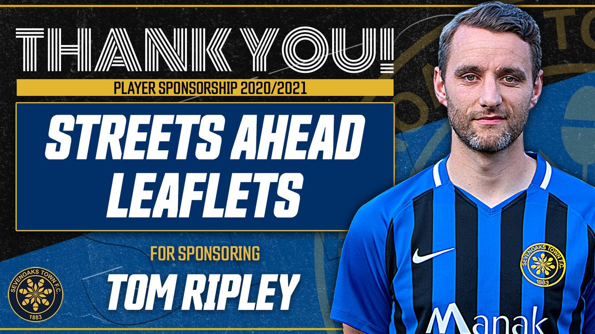 SevenoaksTownFC's tweet image. ⚽️🔵⚫️ #PlayerSponsor 🔵⚫️⚽️

Thank you to Streets Ahead Leaflets for sponsoring Tom Ripley for the 2020/21 season

Find out more about how Streets Ahead Leaflets can help you and your business at their website:

streetsaheadleaflets.co.uk

#ThankYou #OneClub #SevenoaksTownFC