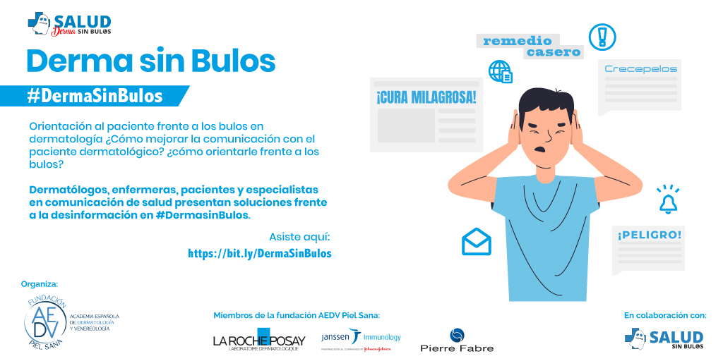 fundacion_aedv's tweet photo. #DermaSinBulos “Consideramos que esta jornada es enriquecedora para #dermatólogos y también para pacientes, periodistas y público en general interesado por la salud y por informarse correcta y rigurosamente sobre su enfermedad” explica Dr. Moreno.
📽️ https://t.co/PecoS7YboY https://t.co/hsZY3R1AWs
