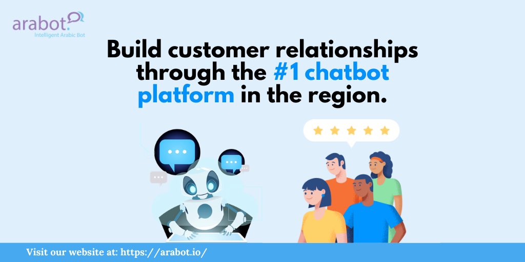 arabotio's tweet image. Turn instant chats into long-term customers 🤖

Our cutting edge #conversational_AI platform helps your business win and nurture #customers across websites, business apps and messaging channels. 

Contact us at info@arabot.io for any questions. 

#AI #chatbots #arabot
