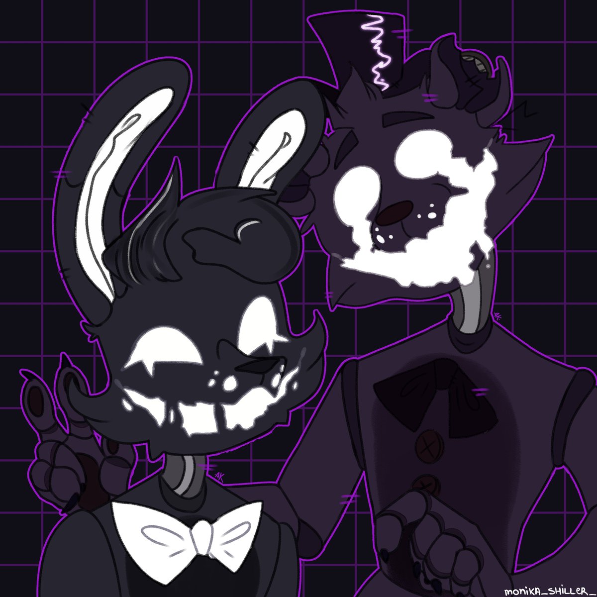 monika_shiller_ on X: Art with Shadow Bonnie and Shadow Freddy