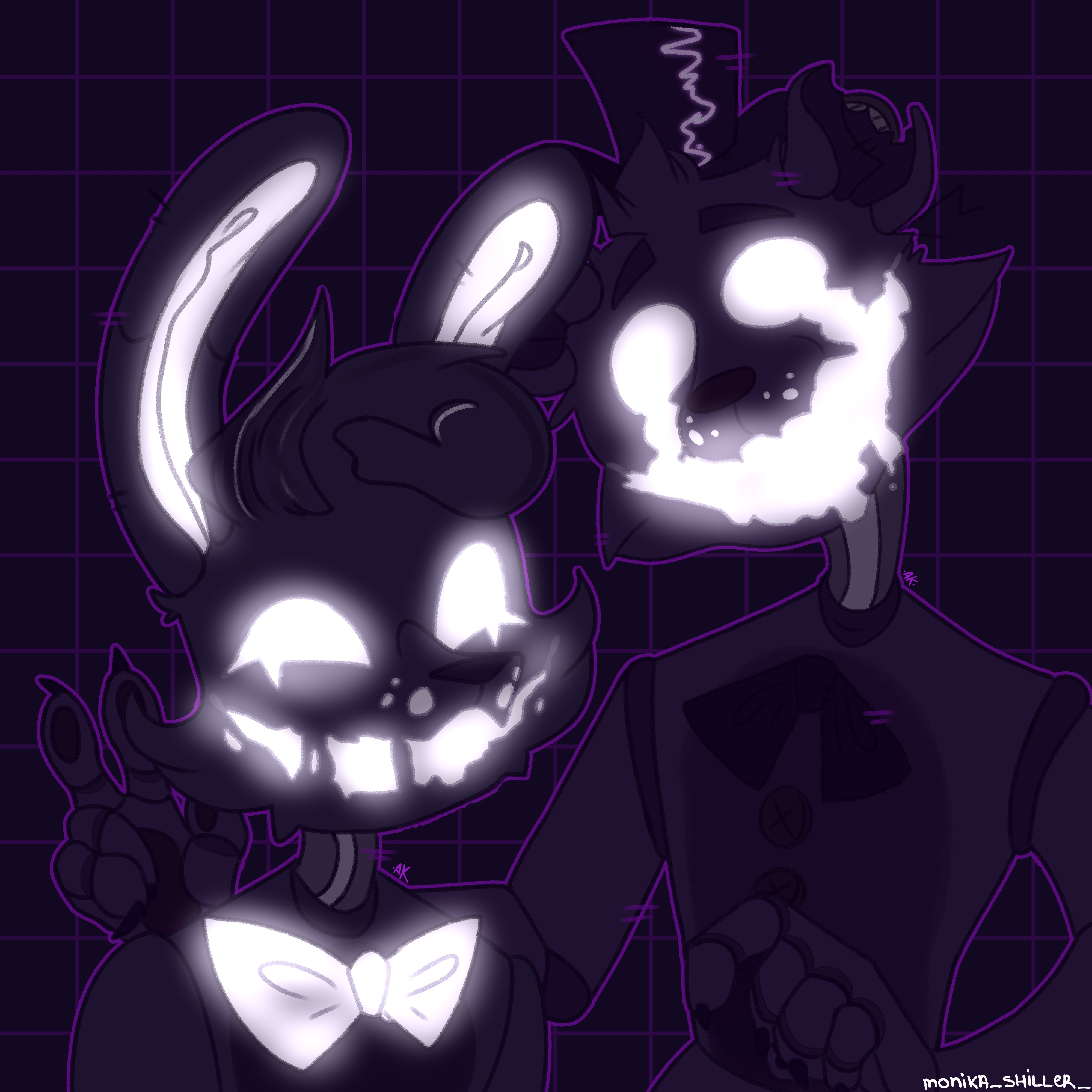 monika_shiller_ on X: Art with Shadow Bonnie and Shadow Freddy