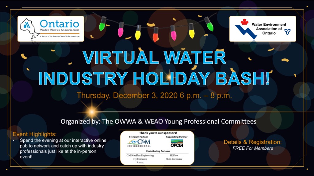 The annual <a href="/OWWA1/">OWWA</a> and <a href="/WEAOntario/">WEAO</a> Holiday Bash is next week, December 10th!
Don't forget to register for this free member event:
weao.org/2020_holiday_b…