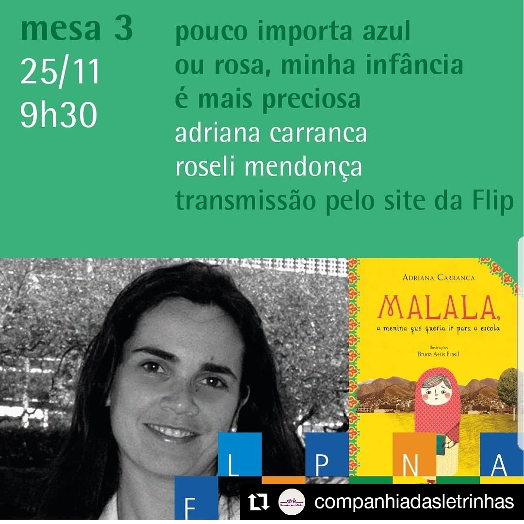 AdrianaCarranca's tweet photo. Começou! Eu participo nesta quarta às 9h30,  com transmissão via site da Feira Literária Internacional de Parati - FLIP 2020. Um agradecimento especial à @belitaparaty @flip_se pelo convite. Vem com a gente! No link: https://t.co/DmWjkkJph4
@cialetras @penguin_cia https://t.co/fcomzzEtDQ