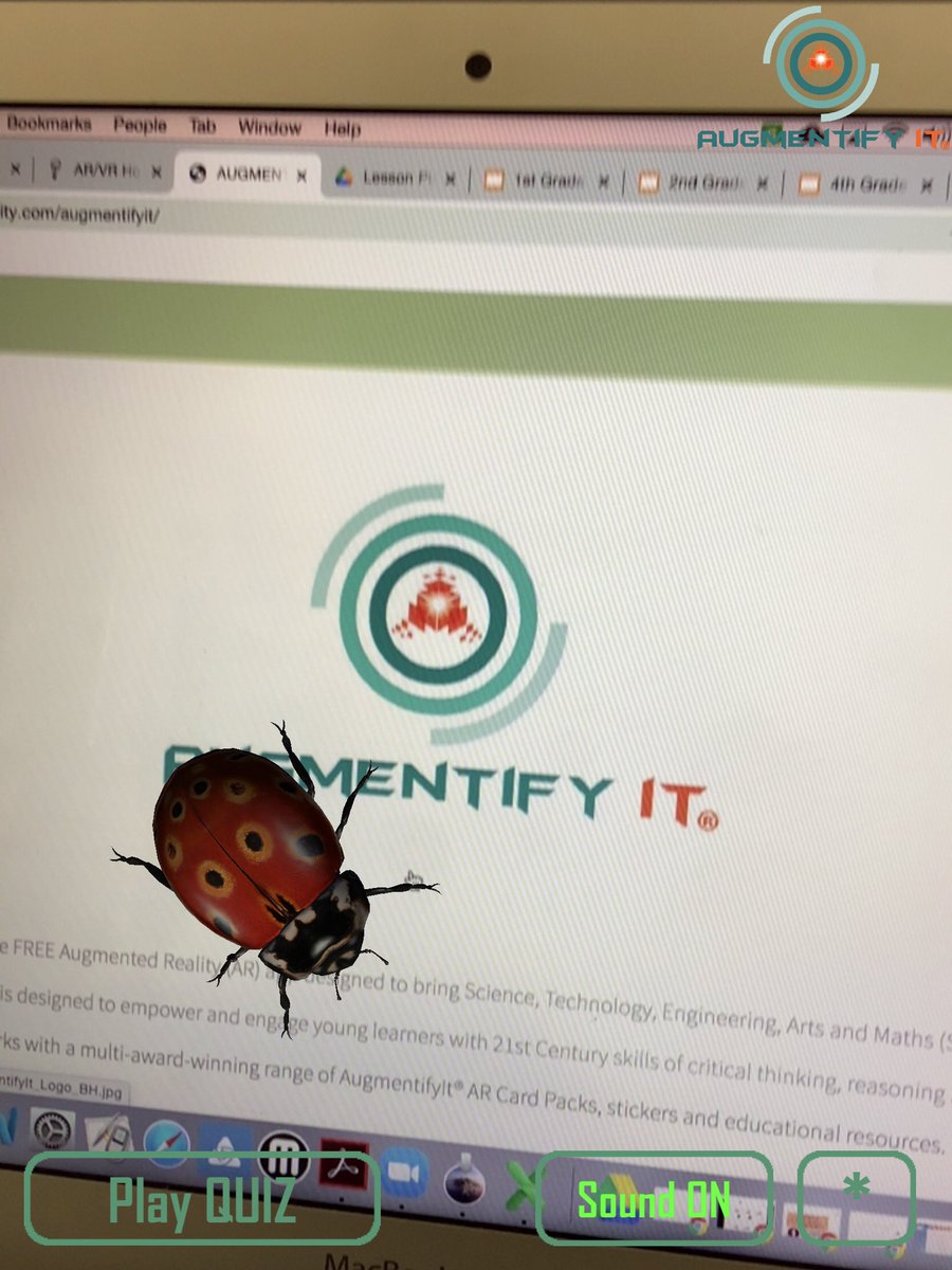 KSandlinITRT's tweet photo. Giving @AugmentifyIt a try thanks to AR/VR Queen @JaimeDonally Would love to see more cards samples! This could easily engage students with the AR objects and the quizzes give them knowledge to explore! # ARVRinEDU https://t.co/uuBaVc4nIg