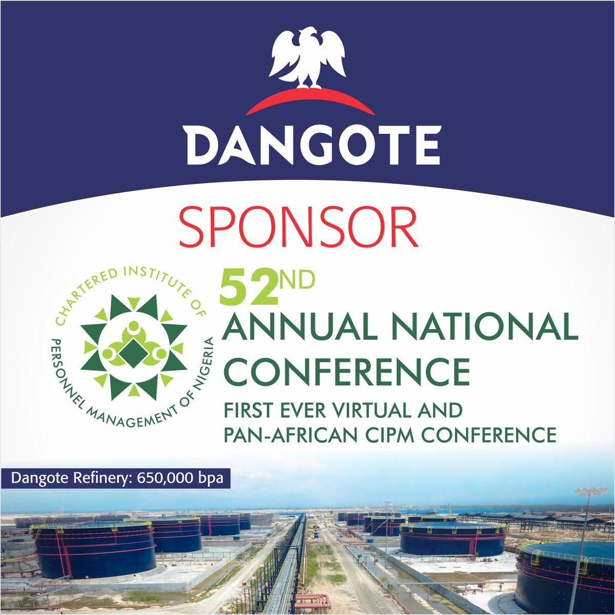 cipmnigeria's tweet image. Dangote Industries Limited is proudly a Sponsor at the ongoing Virtual and Pan-African Conference of the CIPM

#CIPMVirtualConference 
#CIPMreinvent