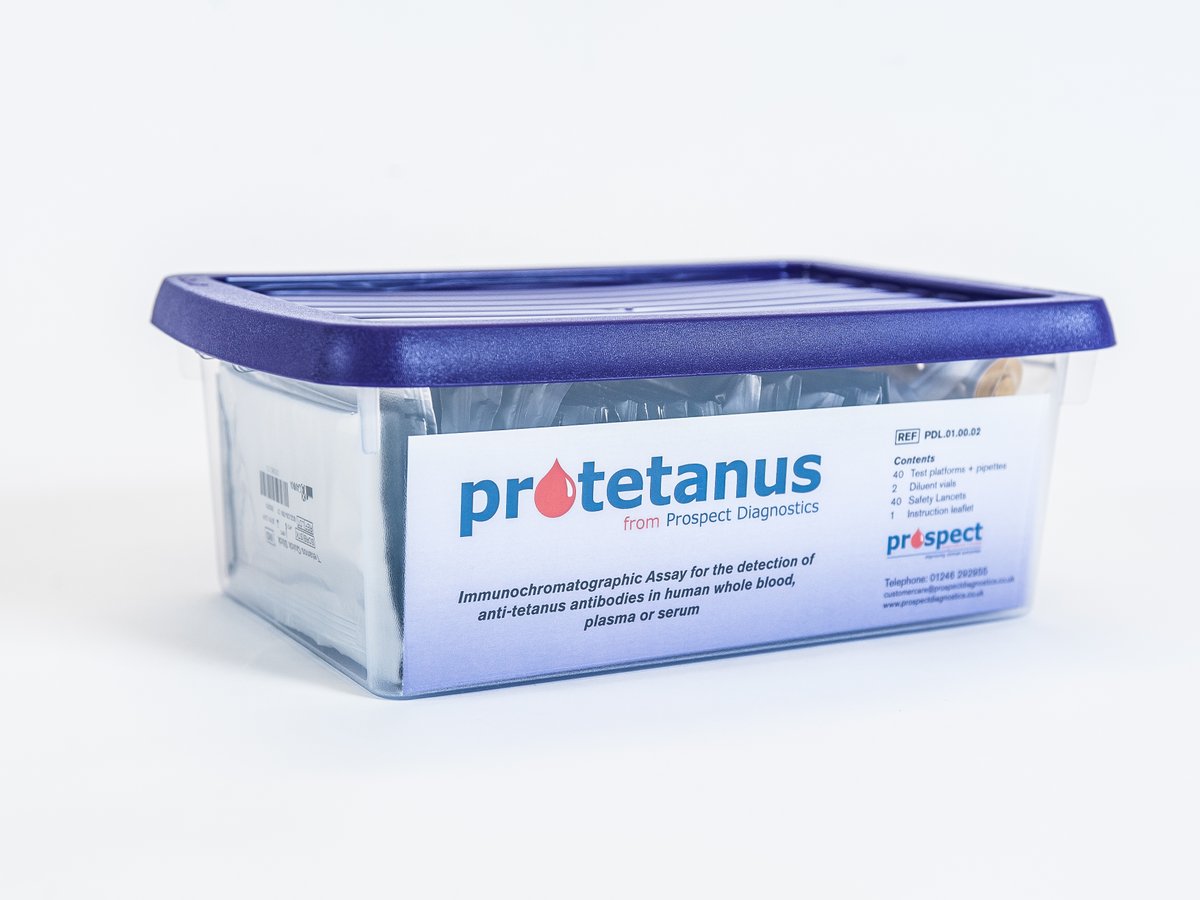 ProspectDiag's tweet photo. Minimise expenditure on unnecessary tetanus vaccination in your #emergencydepartment. #ProTetanus can help, in 10mins this #pointofcare test will tell you if your patient has anti-bodies or not - email: customercare@prospectdiagnostics.co.uk today for a FOC sample. https://t.co/EbxY3sKJfd