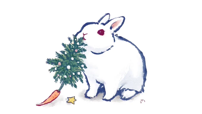 うさぎさん用クリスマスツリーは飾った日のうちに消える 