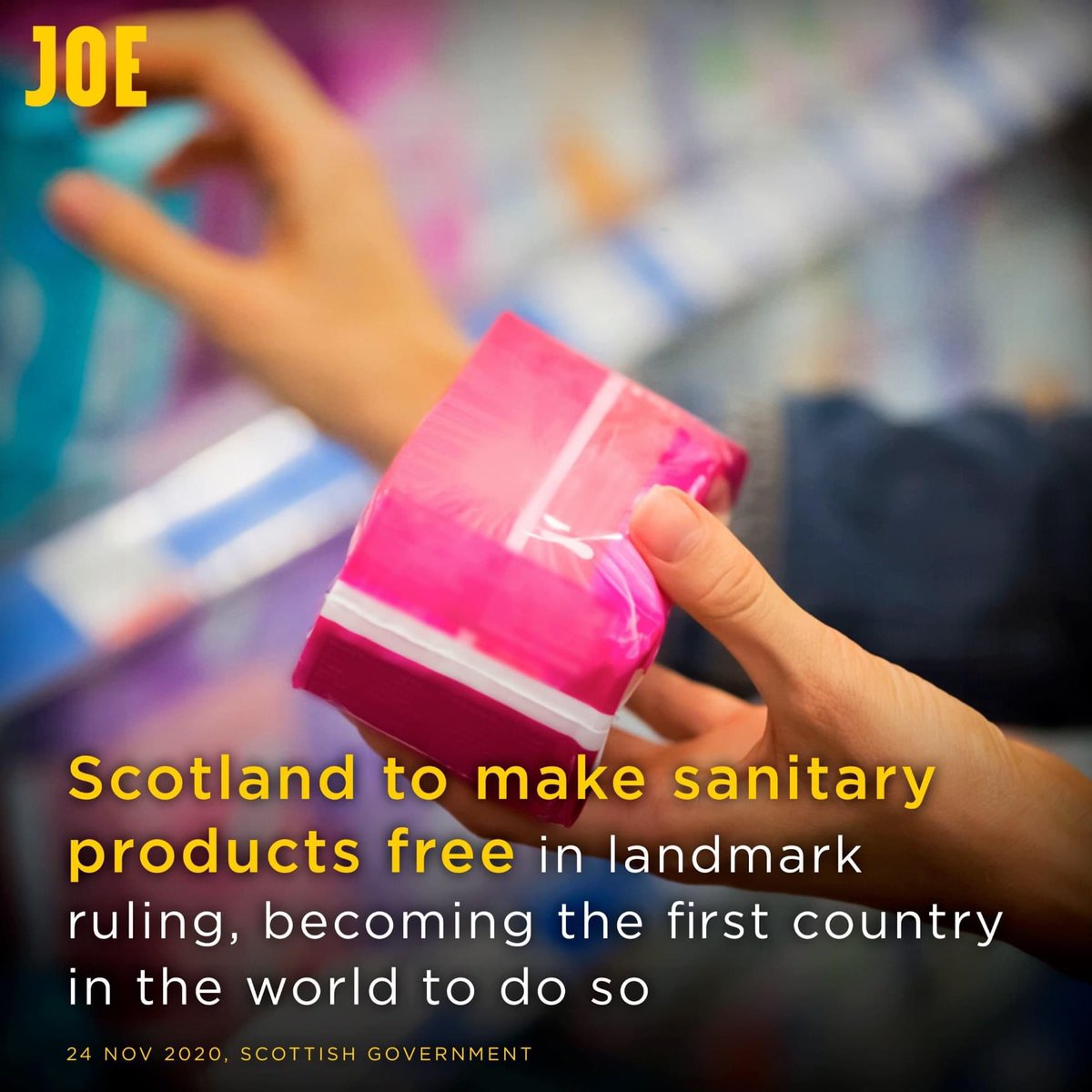 EmergencyMedDr's tweet photo. So proud of #Scotland for this and leading the way. ‘Bloody’ brilliant.

No one who menstruates should ever have to suffer without appropriate sanitary products. Please RT.

Aptly corrected to include women, trans, non-binary and others who have periods. Thank you @rosieICM https://t.co/rdMK4SY7QT