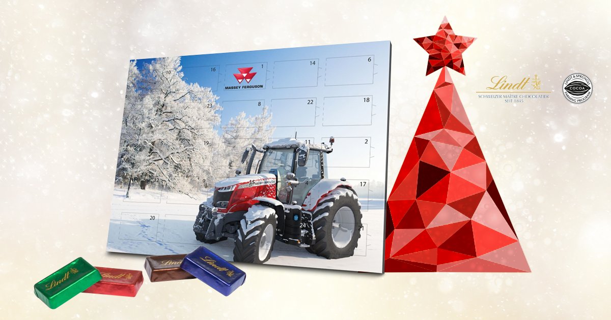 MF_EAME's tweet photo. No one is on the naughty list this year, we think we've all been pretty good, don't you?🎄😋😁🍫 Shop the #masseyferguson Lindt chocolate advent calendar here ❤️ https://t.co/TIR3ayQlbD 
#masseychristmas #lindtchocolate #adventcalendar2020 https://t.co/LDlLlZVqrB