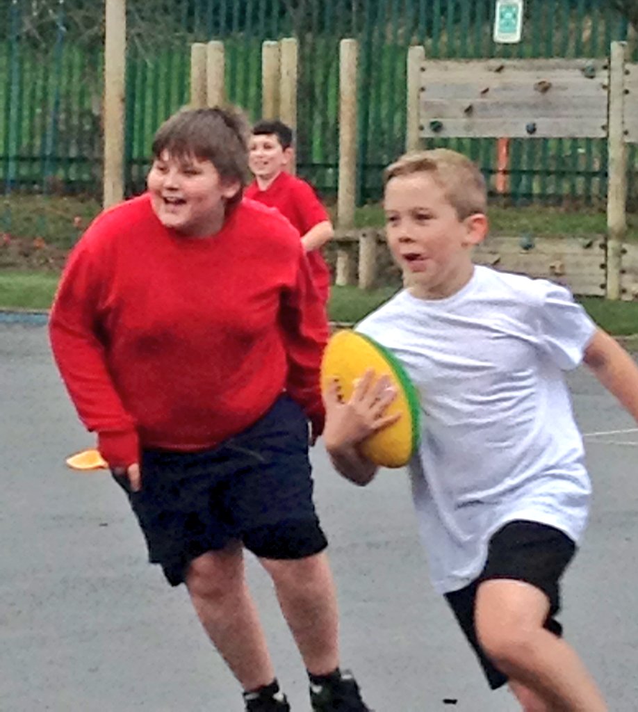 PEWharton's tweet photo. Year 6 loved their #NFL PE lesson. It was game week where children had to plan different routes to try and score a touchdown! We also worked on the skills needed by the quarter back to be able to throw the ball 🏈 
I think we may have some future Jags 🐆 @JaguarsUK https://t.co/GAF1AgXEw5
