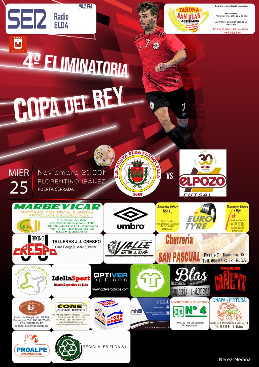 🏆|COPA DEL REY| Ya es oficial, nuestro partido ante <a href="/ElPozoMurcia_FS/">ElPozo Murcia Costa Cálida FS</a> de este miércoles a las 21h se podrá ver por:

▶️Tele Elda-Cableworld

▶️ <a href="/ElRecord/">EL RECORD</a>
 youtube.com/channel/UCpFA0…

▶️ <a href="/TDFutsal/">Tiempo de Futsal</a>

 youtu.be/petuDwWYsUI

Ya que no se permite público al menos se podrá ver.
❤⚽️🖤
