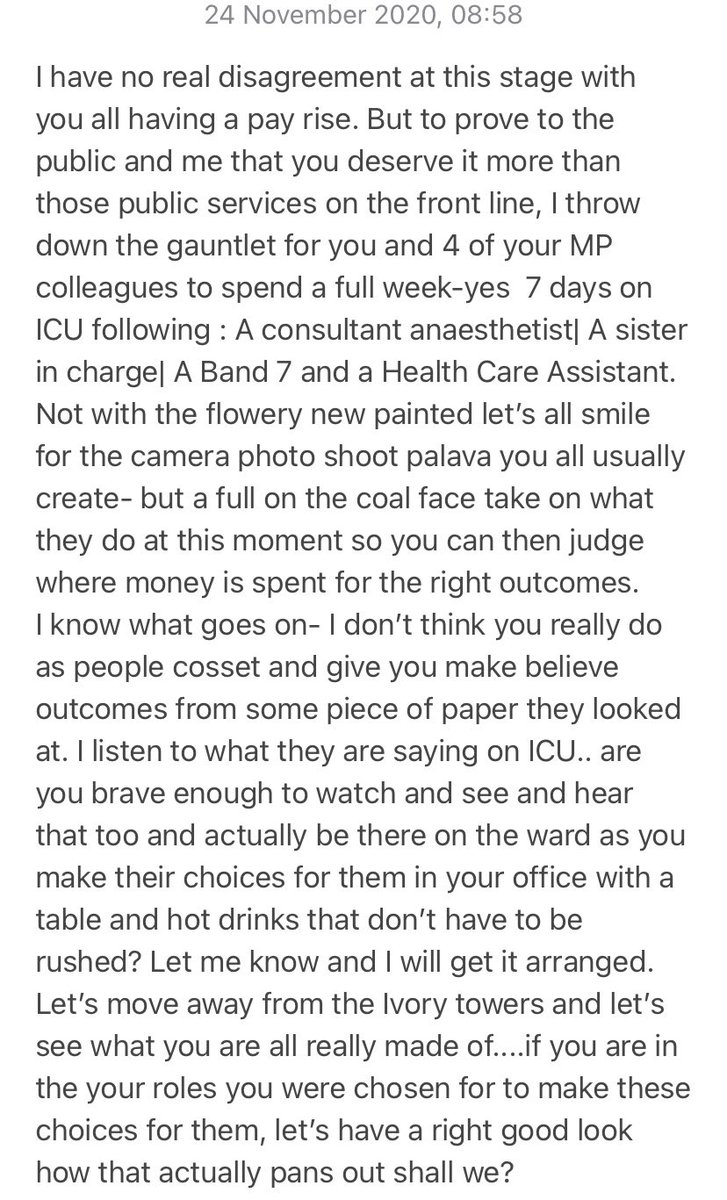 Will you <a href="/MattHancock/">Matt Hancock</a> read this? Will you prove the public your worth in your roles, the public would respect you far more. However I am just a lass from Yorkshire, seeing the devastation on the units... what do I know eh? #Covid19UK #scary #publicsectorpayfreeze