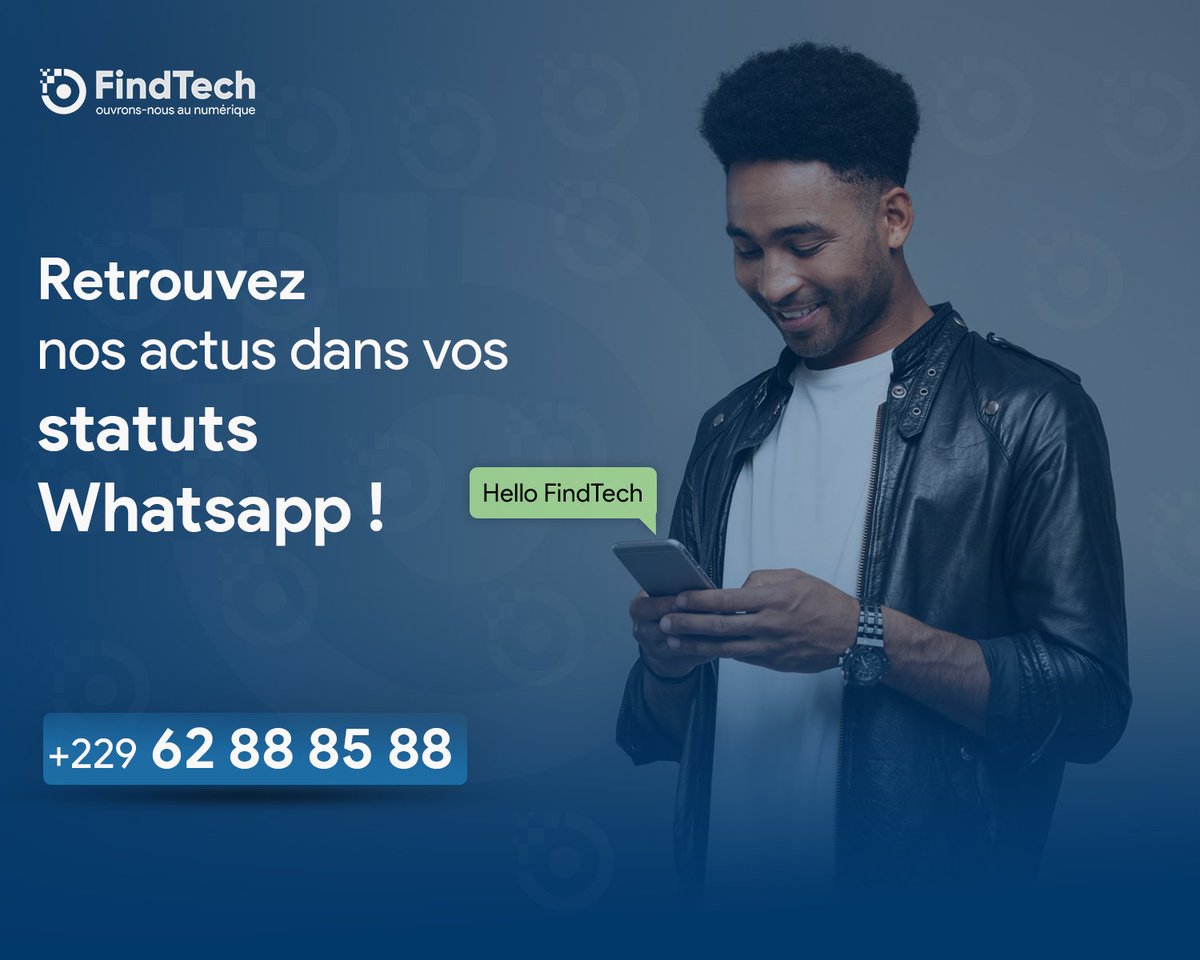 FindTechsarl's tweet photo. Recevez nos offres, tutos, astuces, produits…sous forme de story dans vos statuts WhatsApp!
Nous attendons votre "Hello FindTech" au +229 62888588
Plus d'infos ici : https://t.co/IZf2aH8j51 https://t.co/yAt3NROGyf