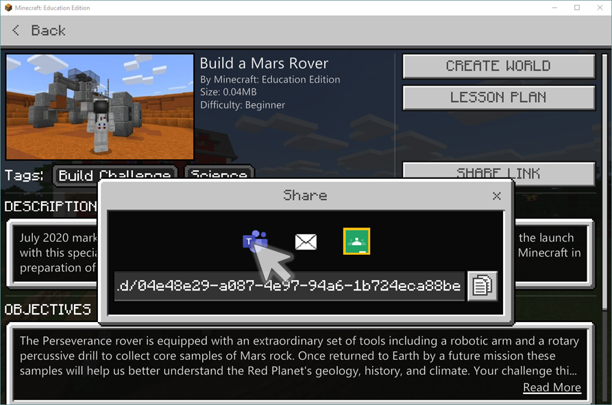 Minecraft Education Edition Did You Know You Can Share Minecraftedu Assignments Directly To Microsoftteams This Feature Is Especially Helpful During Hybrid And Remotelearning Find Out How T Co Dijihwxohz T Co