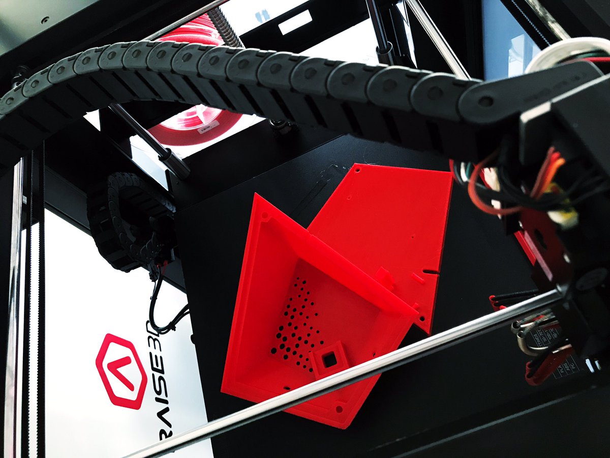 uselessinventor's tweet image. Check out the Computer Vision Sensor 3d printed in #raise3d which will contain 3 #raspberrypi cameras, #gpsmodule and a #jetsonnano. Looks fancier in red #formfutura filament