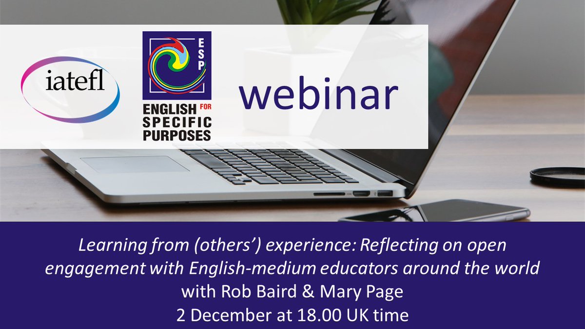 iatefl's tweet photo. How do we embed teacher and student development within English-medium programmes and institutions?
Join Rob Baird & Mary Page to find out. For a detailed account of what will be covered in this webinar and to register please visit here: https://t.co/XysGvi2Eix
#ESPSIG https://t.co/DR4vOzc0wj