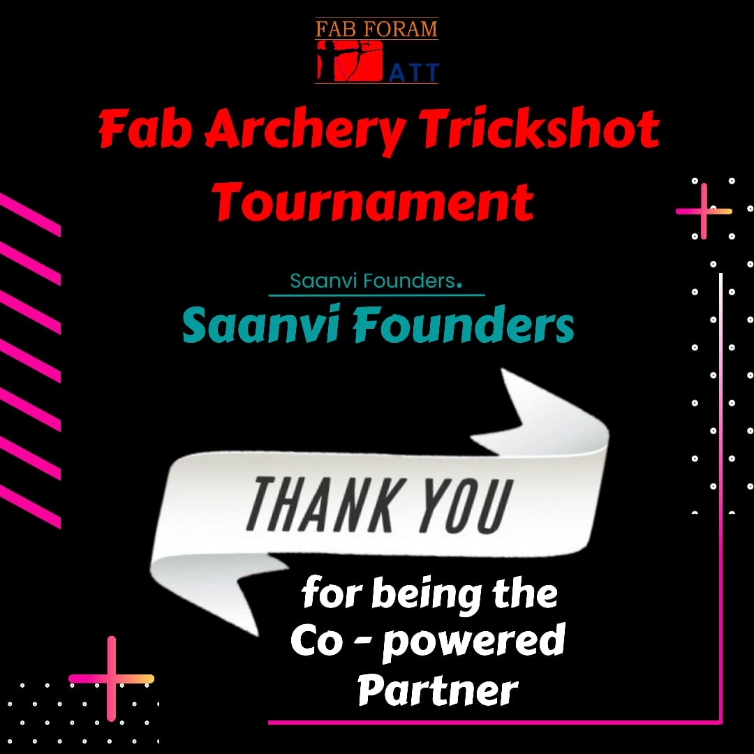 attournament's tweet photo. Thankyou Saanvi Founders for partnering with the Fab Archery Trickshot Tournament. 

Check out Saanvi Founders and their services at https://t.co/gTW71hB3VO . 

Follow @attournament  for further updates. 

#sports #learning #educational #tuesdayvibe #inspire #productivity #Trend https://t.co/fleK1o9otB