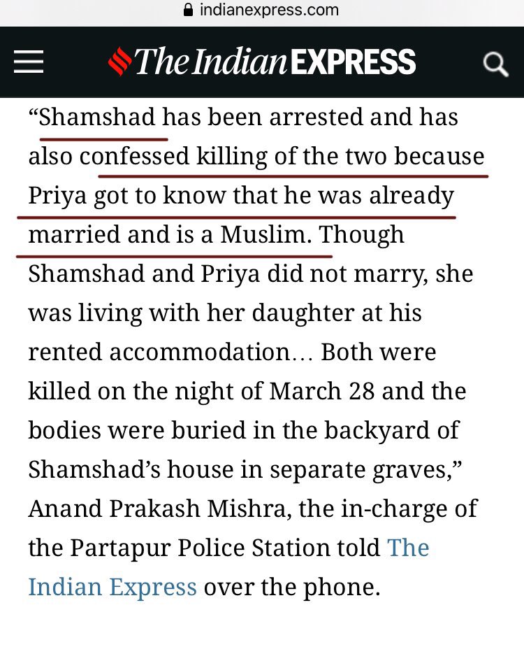 Case 5- Shamshad became Amit Gurjar to trap a single mother, Priya. He brought Priya and her daughter home and was living together. Shamshad killed Priya and her daughter both when she got know Shamshad's real identity.