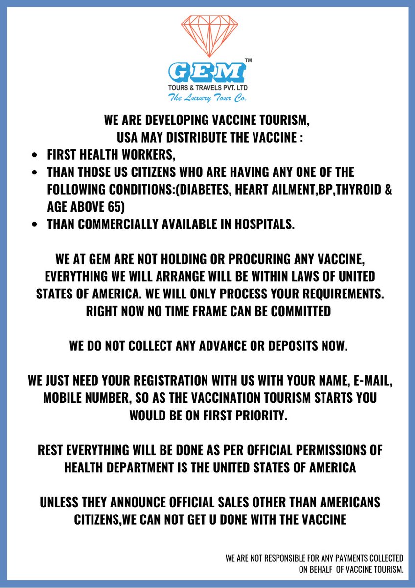 Gem_Travels's tweet photo. Thank you for promoting #vaccine tourism, every life is important, stay away from false news, have a look at the disclaimer https://t.co/5aYL3rhwSp