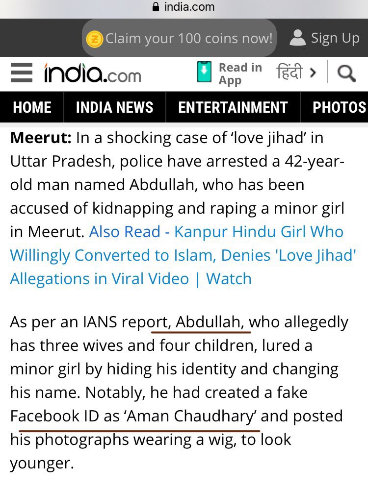 Case 8- Abdullah creates a facebook ID with name of Aman Chaudhary. Abdullah uses a wig to trap a minor girl. He kidnapped her and raped her. When police caaught him, they found that he already had 3 wives and 4 kids.