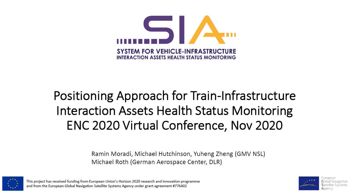 SIAGalileo's tweet photo. 👏The @EU_GNSS project partners of SIA contributed at the European Navigation Conference #ENC2020 in a special session on GNSS in the #rail domain.
Our presentation is available at: https://t.co/PBa9ZBFBQJ
#assetmanagement
@gmvnsl @DLR_en @Ceit_BRTA https://t.co/yB67EVhwi8
