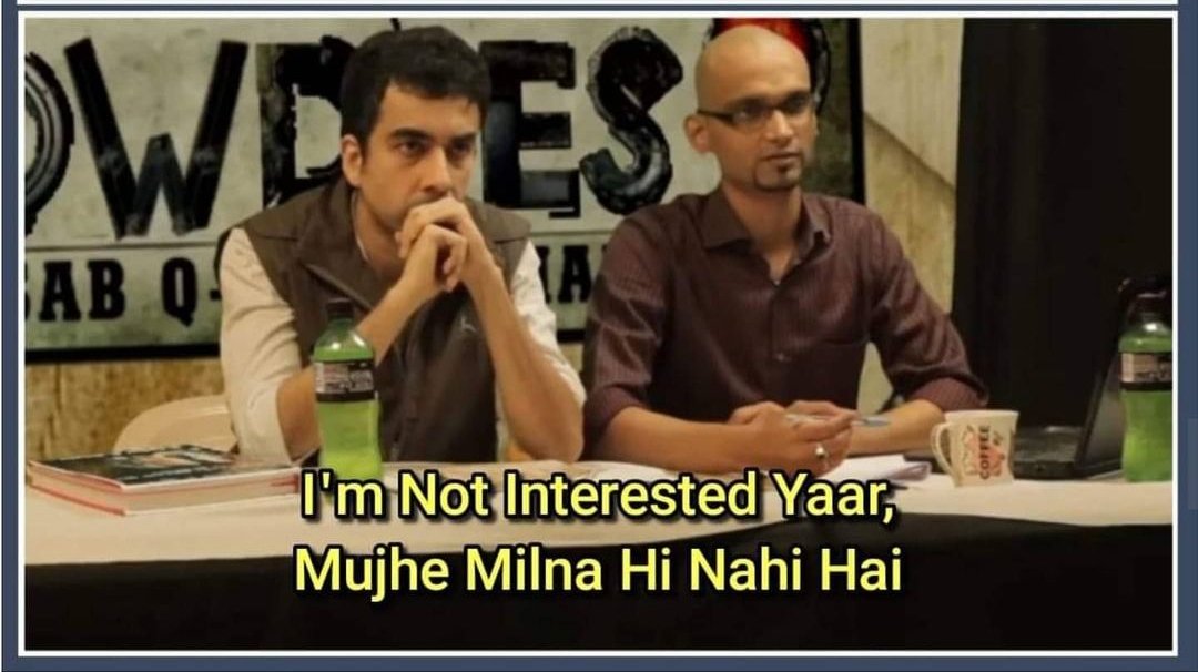MehdiShadan's tweet photo. Ex on call: Mai tumse milna chahti hun kuch baat karni hai kya hum kahin mil sakte hai?

Me: I N I Y M M H N H

Ex: Matlb?
Me: https://t.co/IolLdNyNYz
