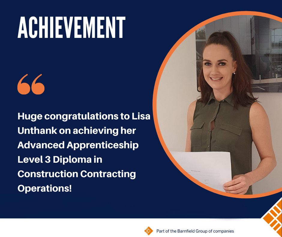 Lisa said "Thank you to Barnfield for funding my Diploma. I believe that every day is a new learning day &amp; I am passionate about Personal Development. 

Gaining a "Distinction" was my goal, which wasn't easy but with the help and support from colleagues it has been achievable."
