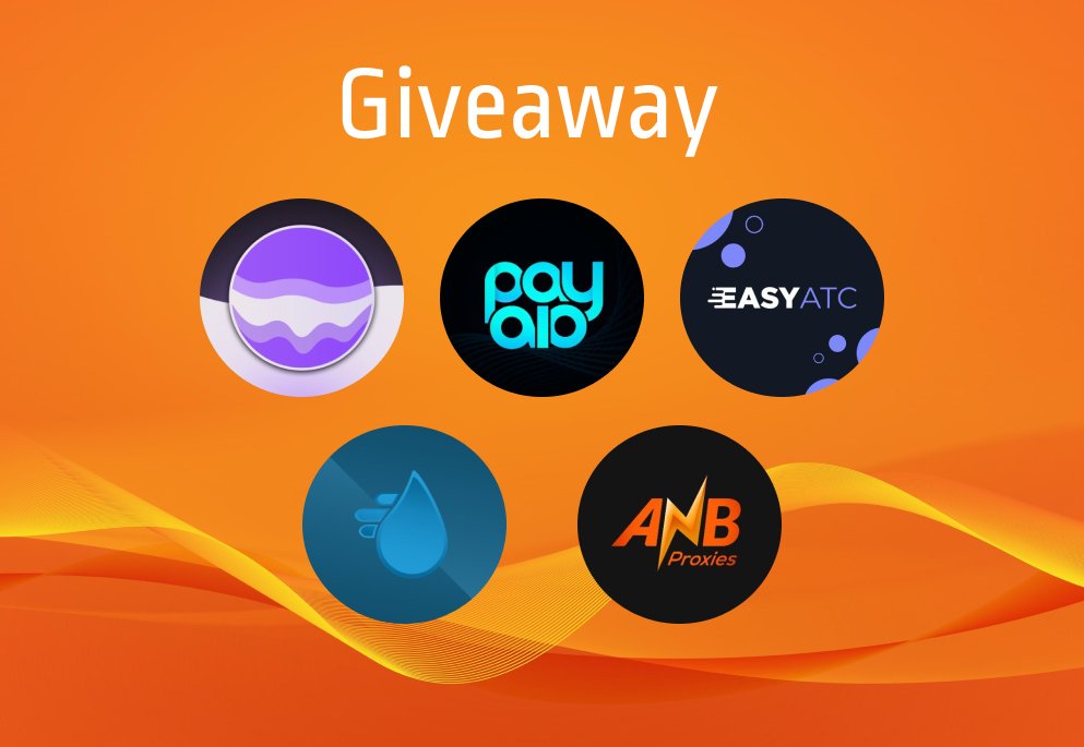 apeproxy's tweet image. Giveaway Time🎉

Lots of great prizes up for grabs!

1x @anbproxies 1GB Resi Plan
1x @EasyATC Profile Exporter
1x @PayAIO Renewal
1x @RainProxies 1GB Resi Plan
1x @UtopiaProxies 1GB Resi Plan

- Retweet ♻
- Follow all accounts⏩
- Tag a Friend👥

Winners picked in 48 hours
