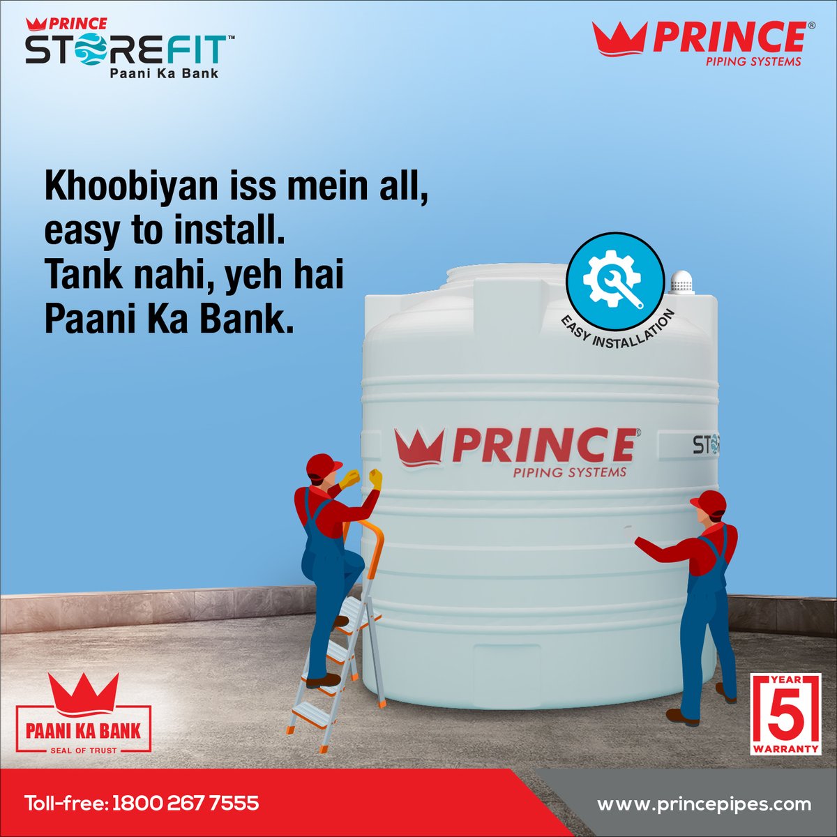 Prince_Pipes's tweet photo. Even your #plumber would agree: Tank nahi, yeh hai #PaaniKaBank.
Visit https://t.co/FINkQl9nUl to know more!
.
.
.
#PrincePipes #SealOfTrust #WaterTank #WaterBank #WaterStorage #WaterSafety #WaterHealth #SaveWater #EasyToInstall #TankInstallation #ModernTank #AkshayKumar #Tank https://t.co/OiTj6NCGCf