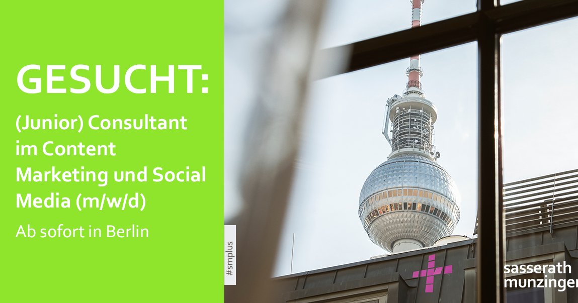 Wir suchen dich! Hast du leidenschaftliches Interesse daran, mit uns und unseren Kunden spannende Marken im Social Web zum Leben zu erwecken? Dann bekommst du nicht nur Gestaltungsspielraum, sondern ein großartiges Team und attraktive Zusatzleistungen! jobs.sasserathmunzingerplus.com/o/junior-consu…