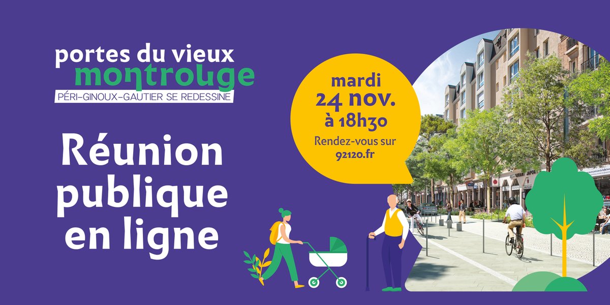 Montrouge92's tweet photo. Péri-Ginoux-Gautier : participez à la réunion publique en ligne

ℹ️ Participez à la réunion publique en ligne, aujourd'hui à 18h30, en direct sur : https://t.co/ETh4vZAljK 

#Montrouge #projet #réhabilitation https://t.co/iKpEpGnuII