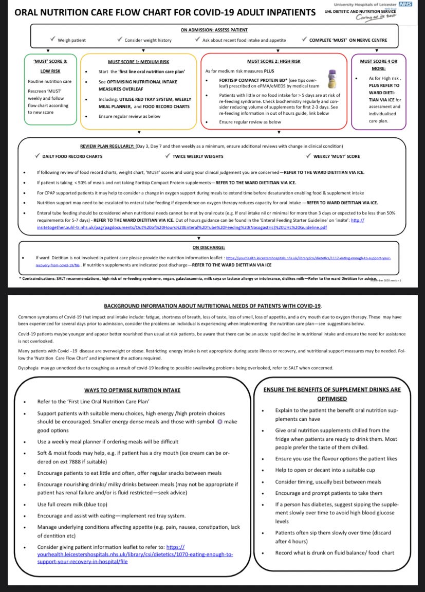 🌈🌈ALERT <a href="/Leic_hospital/">Leicester's Hospitals</a> WE HAVE OUR COVID ORAL NUTRITION CARE PATHWAY READY TO ROLL OUT. PLEASE SHARE TO YOUR WARDS. HAPPY TO SEND COPIES 🌈🌈🌈🌈 #Covid19UK #nutrition