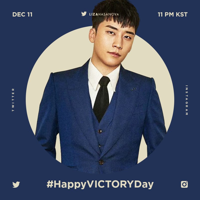 8KLIFE's tweet photo. 📢 #SEUNGRI BDay Hashtag Event!

#️⃣ HappyVICTORYDay

🗓️Day: DEC 11
🕚Time: 11pm KST

RT please! 🙏 @YG_GlobalVIP @ForvictoRi #BIGBANG #승리 #이승현 https://t.co/MaxgMdsltR
