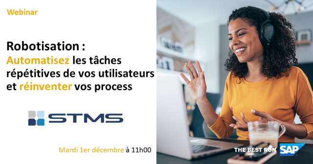 lrieu's tweet photo. Webinar SAP avec STMS - Robotisation : Automatisez les tâches répétitives de vos utilisateurs et réinventer vos process https://t.co/0GBSFMWax3 https://t.co/ftyIkiQ0Xn