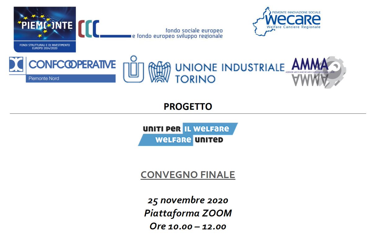 net4caring's tweet photo. Anche @ANCIPiemonte partecipa al convegno finale del Progetto "UNITI PER IL WELFARE - WELFARE UNITED", finanziato sul Bando #WECARE della @regionepiemonte Disseminazione e diffusione del #welfareaziendale, realizzato da @ConfPiemNord @UITORINO e AMMA.
#welfareterritoriale https://t.co/hPkqD71kJm