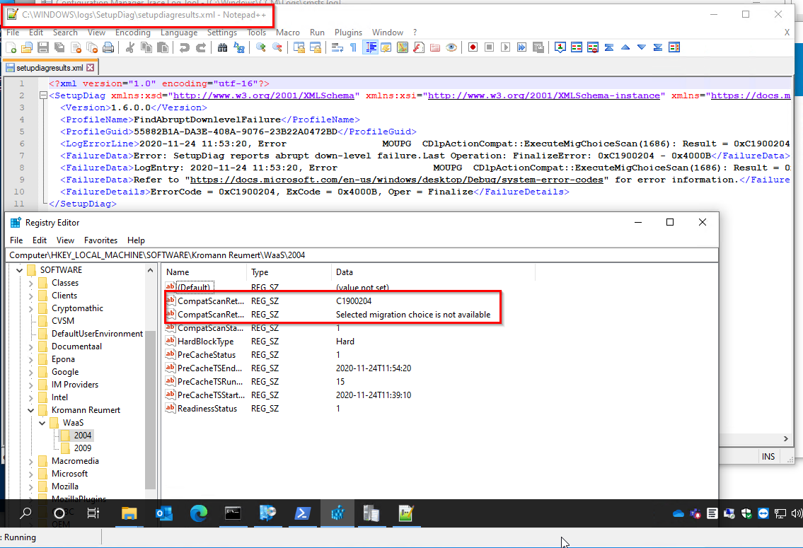 mwbengtsson's tweet photo. #Windows10 IPU tip of the day: #SetupDiag is automatically included in the setup process in 2004 and 20H2 (2009) and is run in case of any errors. SetupDiag outputs to windir\logs\SetupDiag\setupdiagresults.xml. Grab this file or tattoo details into registry or do both :-) #memcm https://t.co/kSYockMIiA