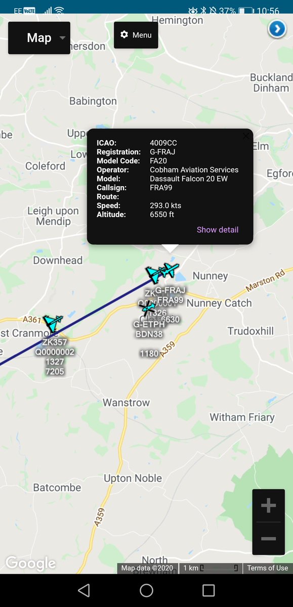 scan_sky's tweet photo. Practice QRA Underway With Cobham Falcon.
@Cobham_plc - Dassault Falcon 20EW - G-FRAJ - #FRA99
2 x #RAF - Eurofighter Typhoon FGR4 - #ZK311 - #Q0000001 / #ZK357 - #Q0000002 https://t.co/8DZce0rwhG