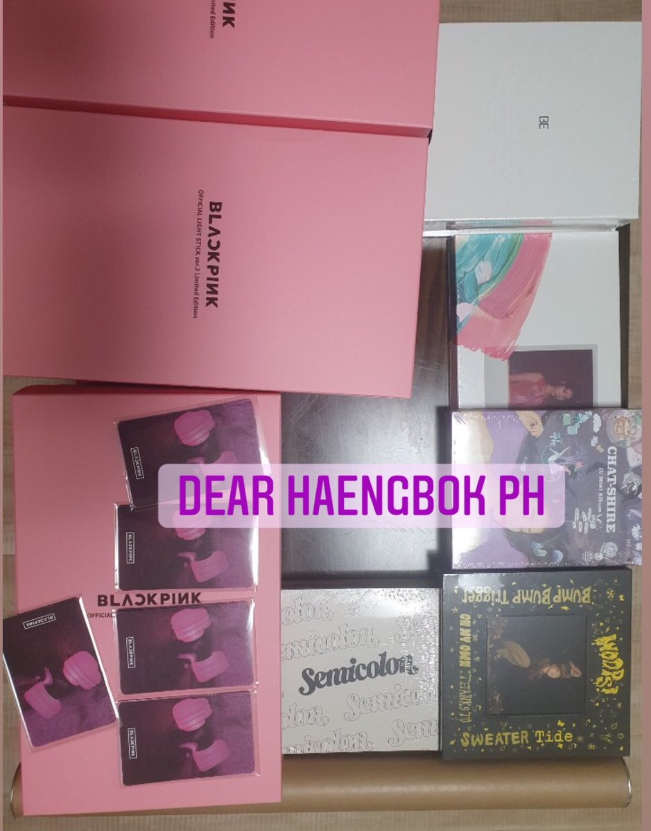 dearhaengbokph's tweet photo. BTS BE, limited edition Blackpink official light sticks ver 2, Woodz Woops! SVT and IU albums arrive at our KR address 😊 for January ETA #HaengbokUpdates https://t.co/HLVGQ8jjMT
