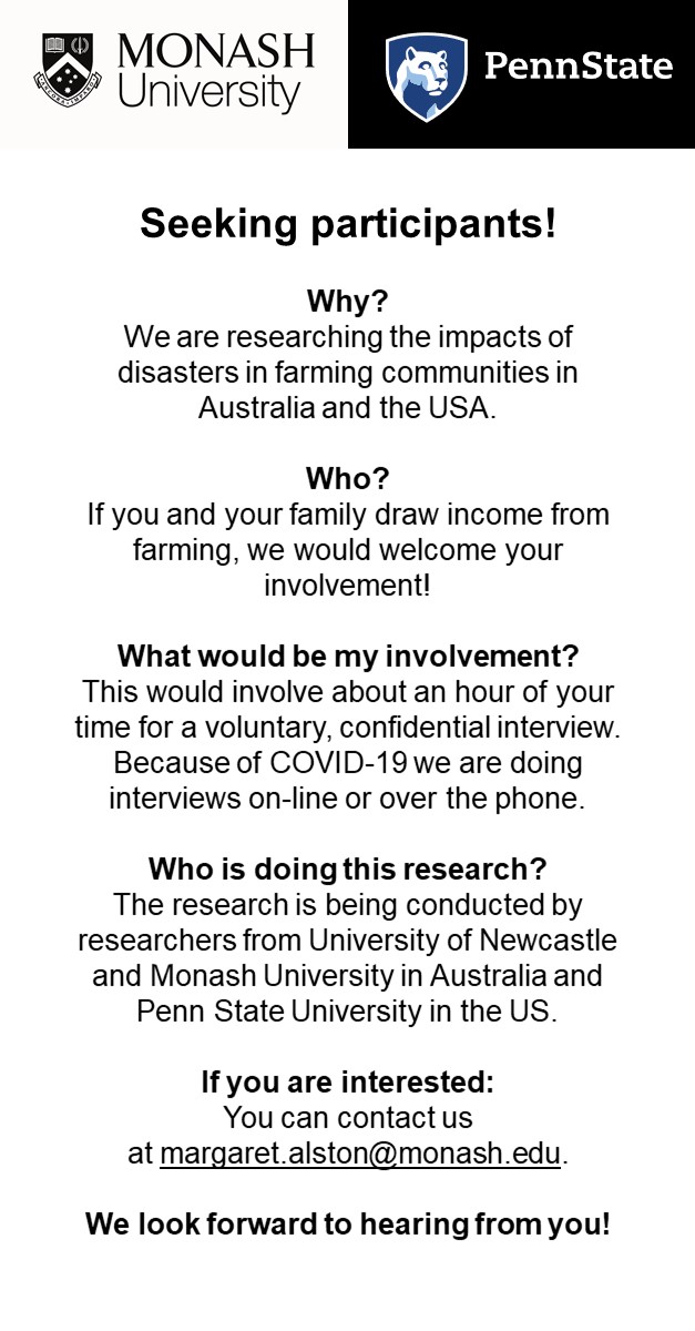 RAPAD CWQ (@rapadcwq) on Twitter photo Have you experienced hardship on the land? Ever been at the mercy of mother nature? <a href="/MonashUni/">Monash University</a> and PennState university are researching the impacts of disasters in farming communities in both countries. And they want you! <a href="/AgForceQLD/">AgForce Queensland</a> <a href="/rfcsnq/">RFCSNQ</a> <a href="/ElephantPaddock/">There's An Elephant In My Paddock</a> <a href="/JodieGunders/">Jodie Gunders</a> Have you experienced hardship on the land? Ever been at the mercy of mother nature? <a href="/MonashUni/">Monash University</a> and PennState university are researching the impacts of disasters in farming communities in both countries. And they want you! <a href="/AgForceQLD/">AgForce Queensland</a> <a href="/rfcsnq/">RFCSNQ</a> <a href="/ElephantPaddock/">There's An Elephant In My Paddock</a> <a href="/JodieGunders/">Jodie Gunders</a>
