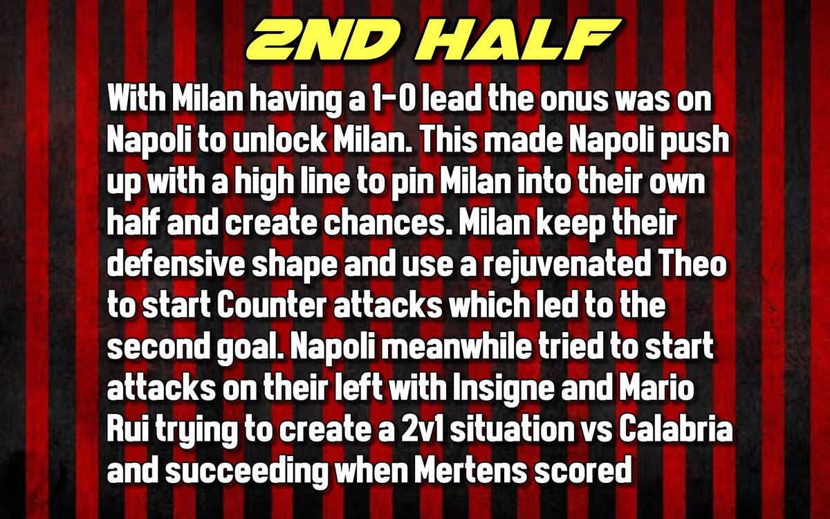 How Milan break out from defense to attack using a combination of infield and outfield movements supported by Bennacer's wonderful ability to play quick vertical balls is a treat. Combined with Ibra's takedown Milan produced orgasmic football