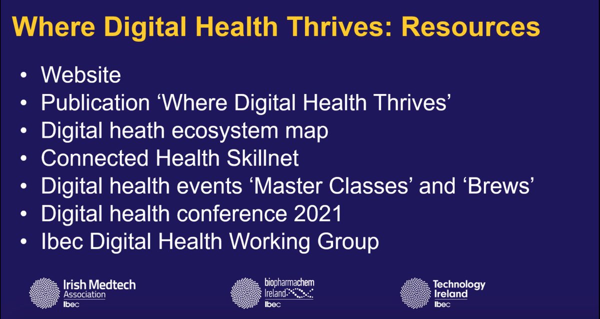 Thank you Medtech Association, <a href="/technology_irl/">Technology Ireland</a> and <a href="/BPCSkillnet/">BioPharmaChem Skillnet</a> for a great webinar today on "Where Digital Health Thrives". Ireland is well on the way to becoming a recognised hub for #DigitalHealth products globally.