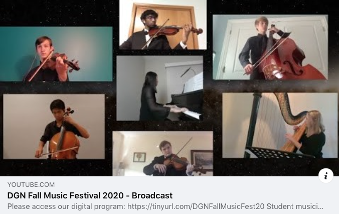 DGNFineArts's tweet photo. Watch Party Tonight @ 7 PM: DGN Fall Music Festival Broadcast! https://t.co/XdIJqAUFFP @DGNFineArts #99Learns #WeAreDGN https://t.co/uk5rx5VaUt