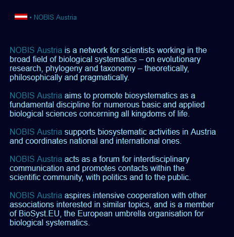 KLIAustria's tweet photo. What is #NOBIS Austria? It is a network for scientists working in the broad field of biological #systematics (on evolutionary research, phylogeny and taxonomy) #theoretically, #philosophically and #pragmatically. https://t.co/LpZegm2Rj2