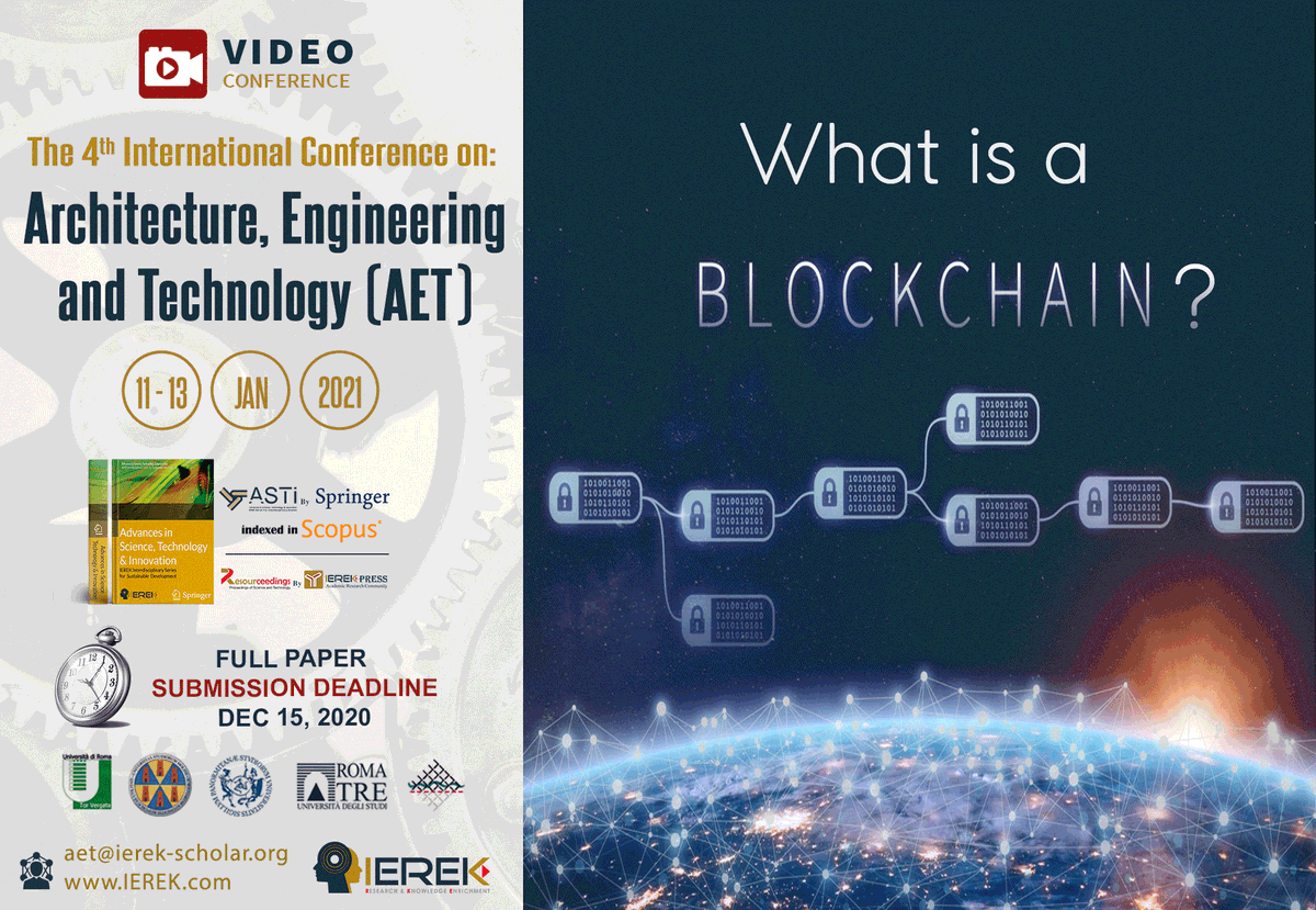 ArchitectureE13's tweet image. What is a block chain? If you know, you might still need some clarification on how it actually works. 
submit your full paper before the deadline of Dec 15, 2020, here ierek.com/events/aet-2021
 #IEREK #AET #OnlineConference #ICT #Blockchain #Springer #Scopus