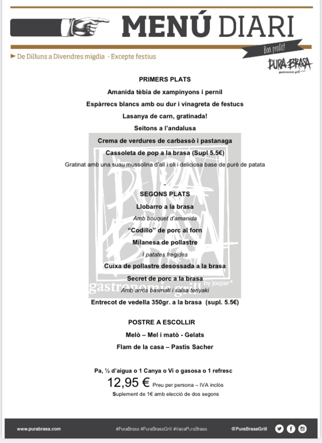 HI TORNEM!! 👊

A partir d’avui dimarts ja ens podem retrobar en el mateix lloc a la mateixa hora 😜

Aquest és el menú del migdia. Bon profit!!!